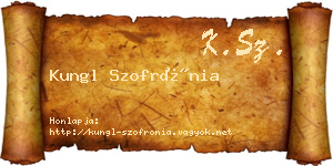 Kungl Szofrónia névjegykártya